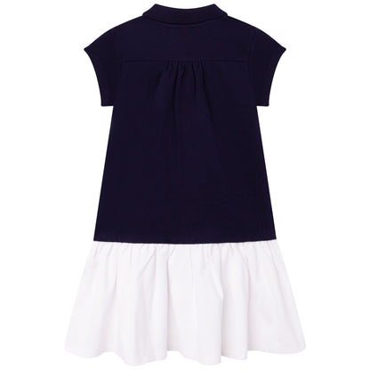 女童藏蓝色棉连衣裙