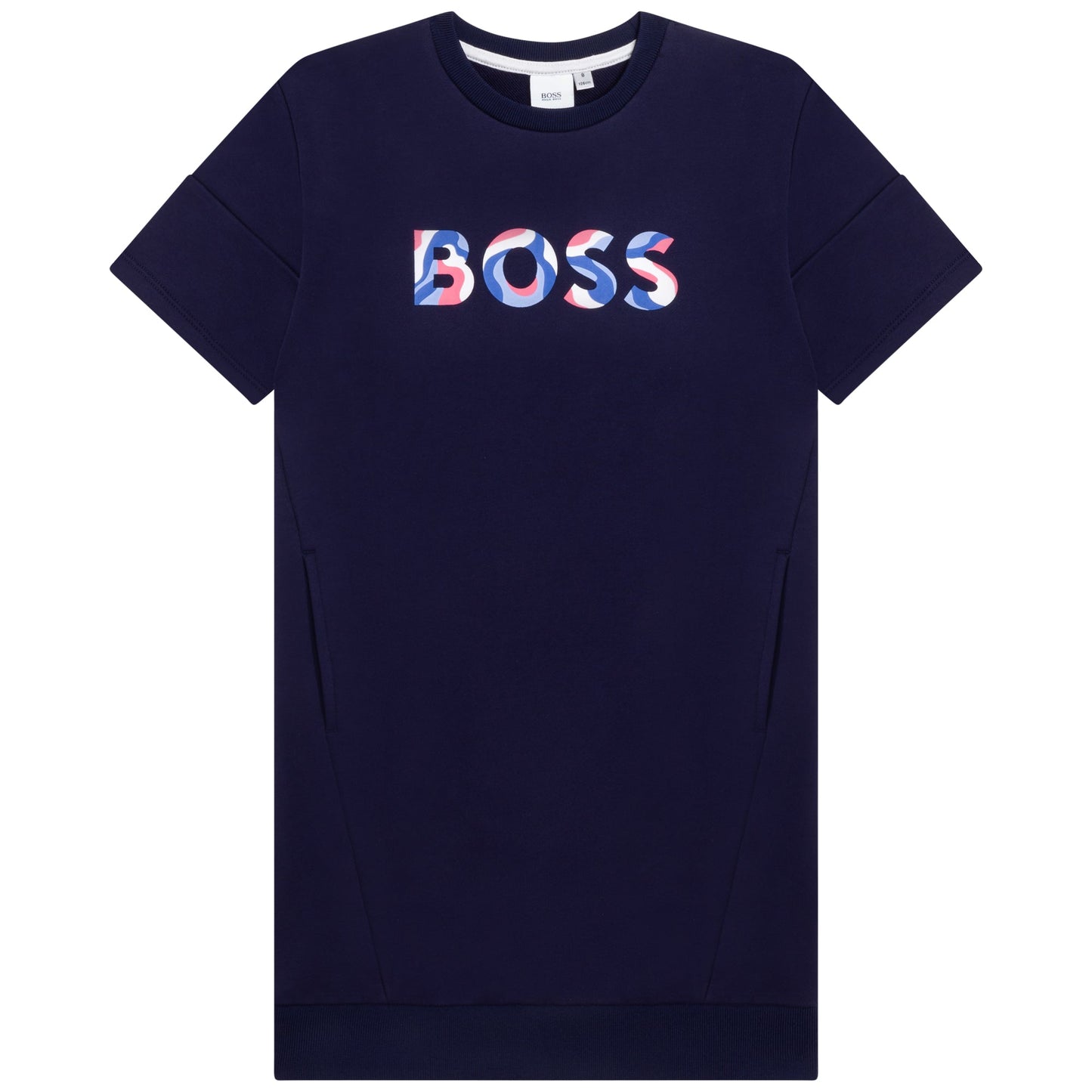 女童藏青色棉T恤连衣裙