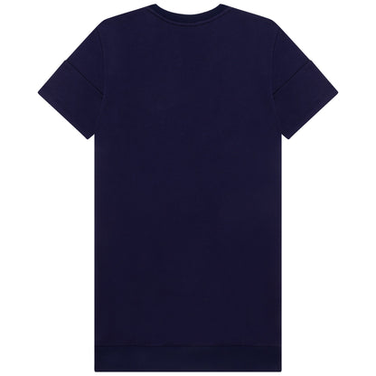 女童藏青色棉T恤连衣裙