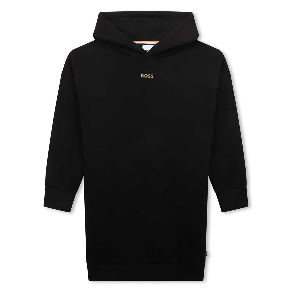 女童黑色棉连衣裙