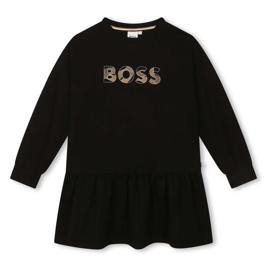 女童黑色Logo连衣裙