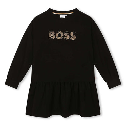 女童黑色Logo连衣裙