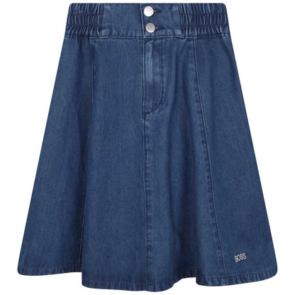 女童蓝色牛仔短裙