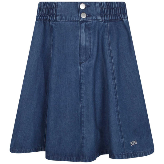 女童蓝色牛仔短裙