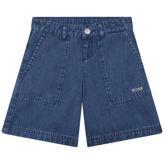 儿童蓝色牛仔短裤