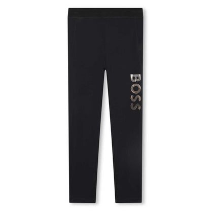 女童黑色Logo打底裤