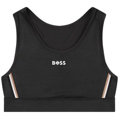 女童黑色Logo运动背心