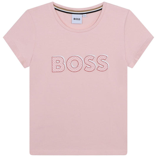 女童粉色Logo T恤