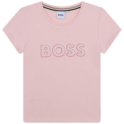 女童粉色Logo T恤