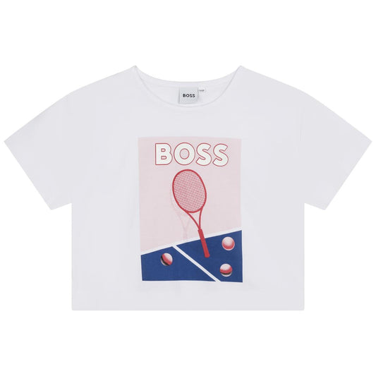 女童白色Logo T恤