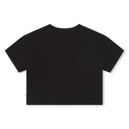 女童黑色Logo棉T恤