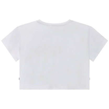 女童白色Logo棉T恤