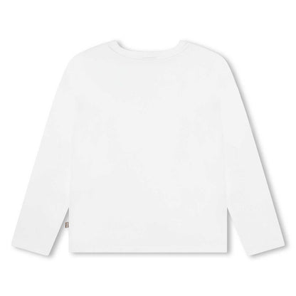 女童白色Logo棉T恤