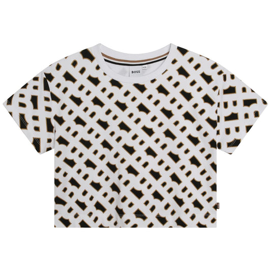 女童黑色Logo棉T恤