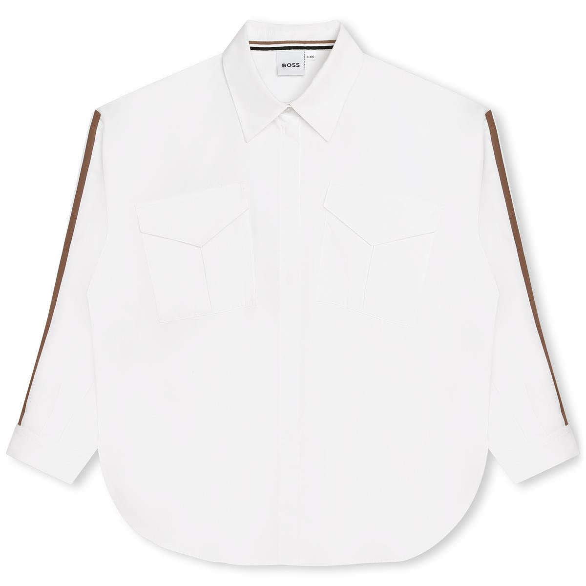 女童白色棉衬衫