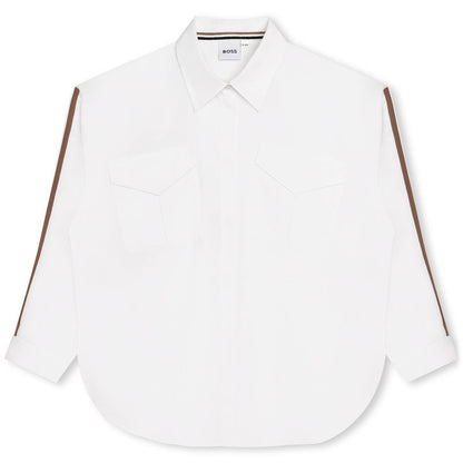 女童白色棉衬衫