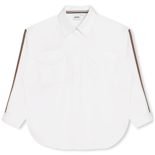 女童白色棉衬衫