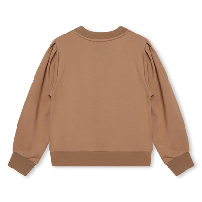 女童驼色Logo棉卫衣