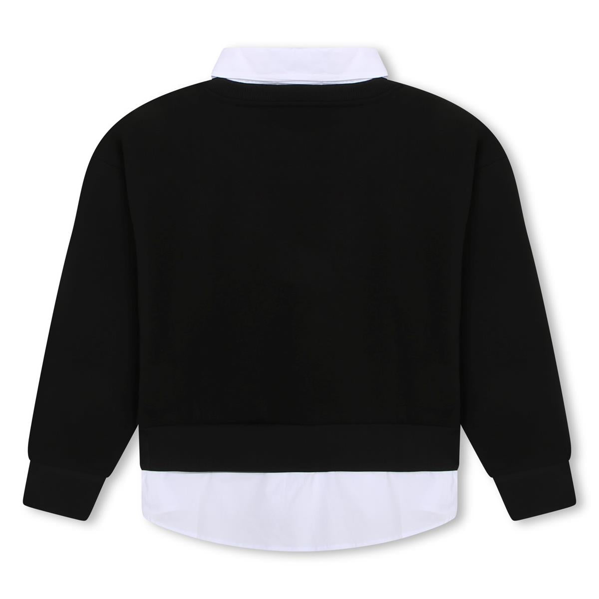 女童黑色Logo棉卫衣
