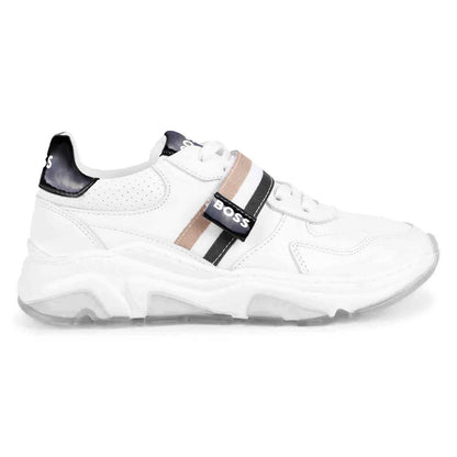 女童白色Logo运动鞋