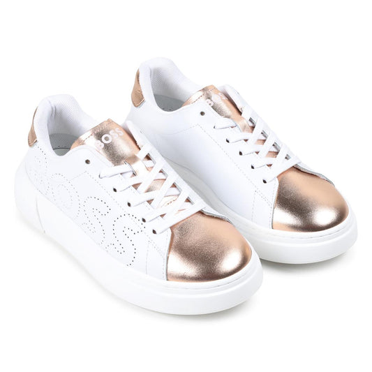 女童白色Logo板鞋