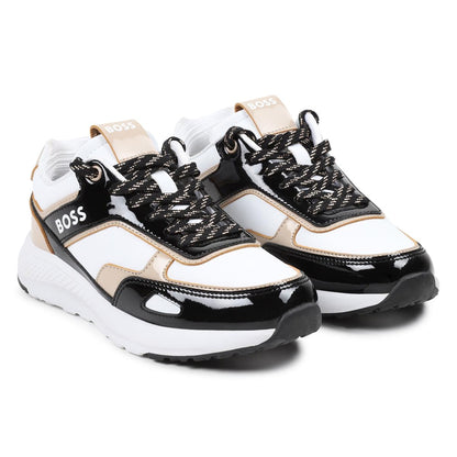 女童白色Logo运动鞋