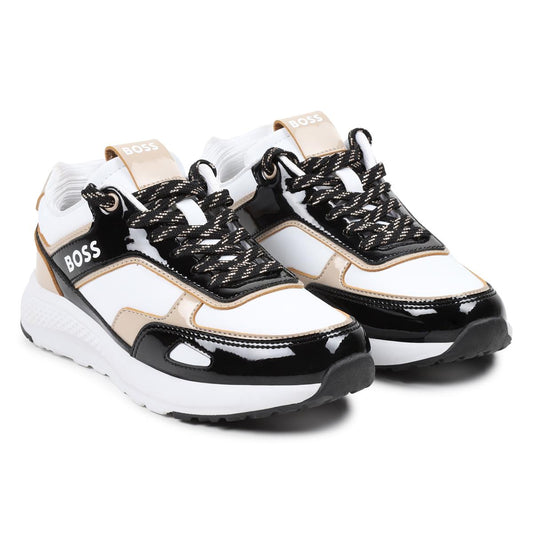 女童白色Logo运动鞋