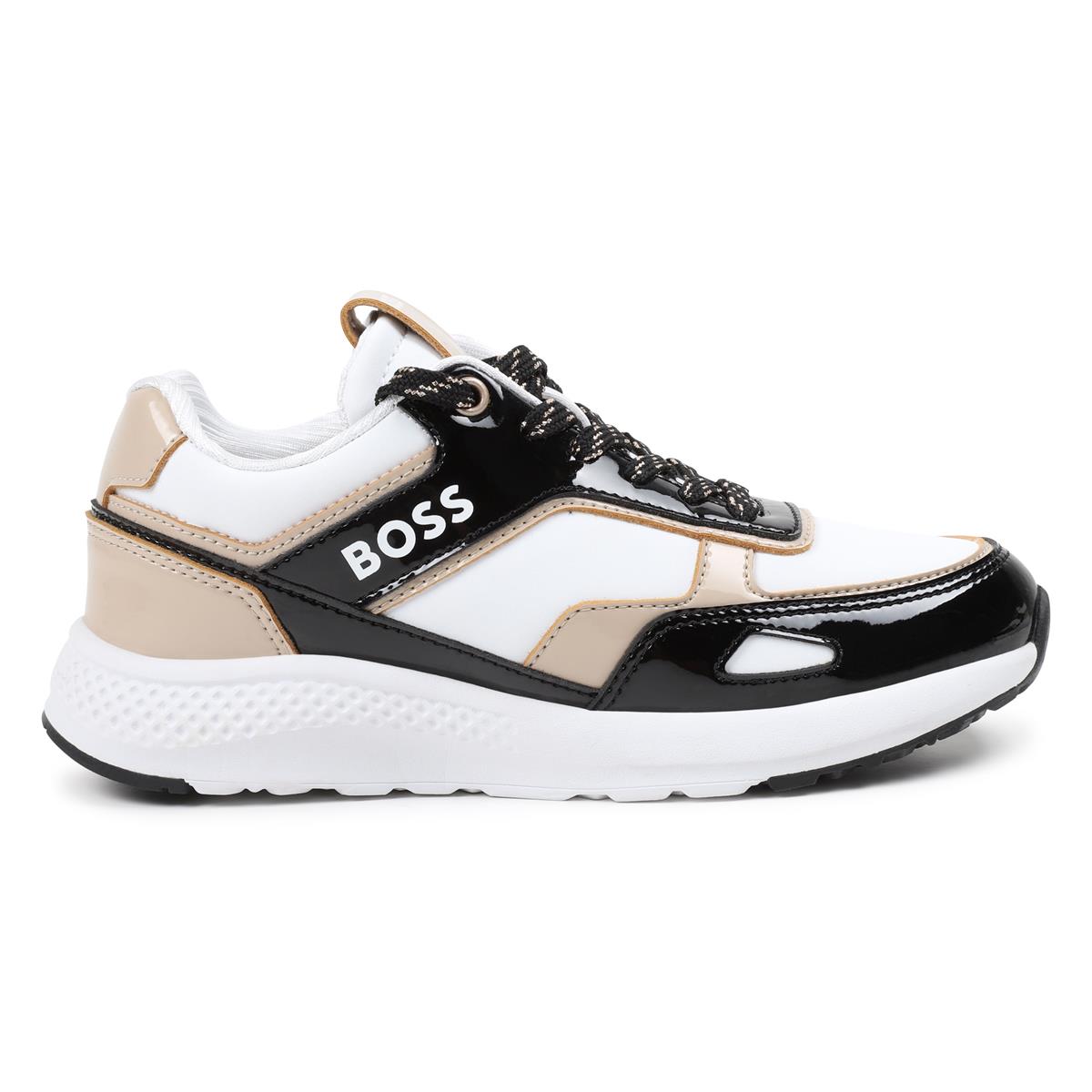 女童白色Logo运动鞋