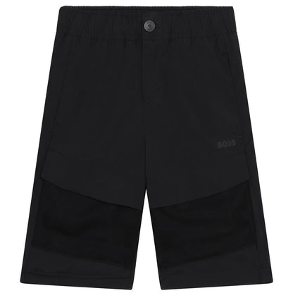 男童黑色棉短裤