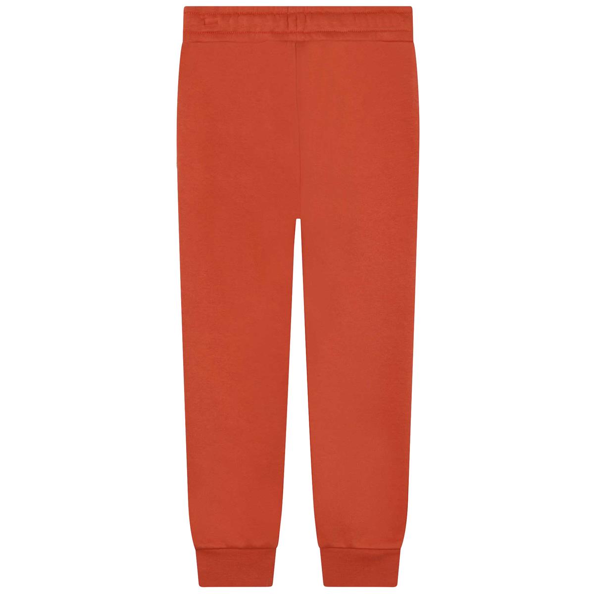 男童橙色Logo棉长裤