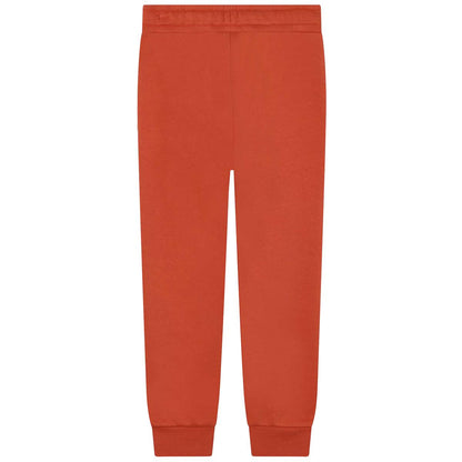 男童橙色Logo棉长裤