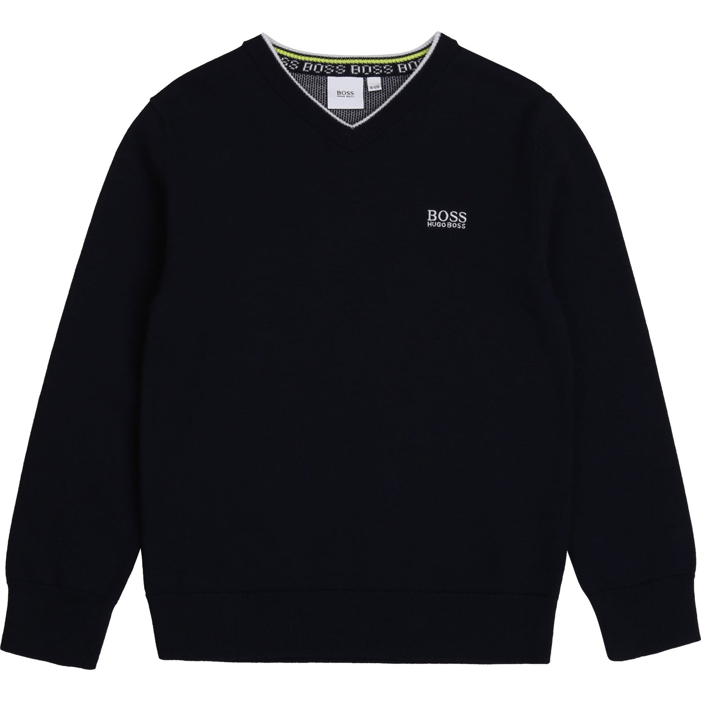 Boys Dark Navy Logo Cotton Jumper