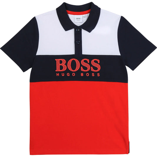 男童红色Logo Polo衫