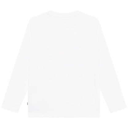 男童白色Logo棉T恤