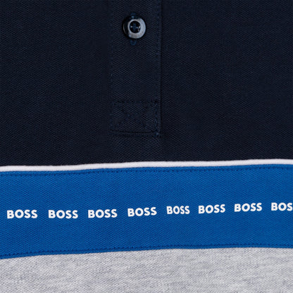 男童蓝色Logo棉Polo衬衫
