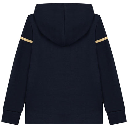 儿童黑色连帽Logo卫衣