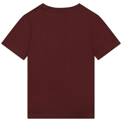 男童深红色棉T恤