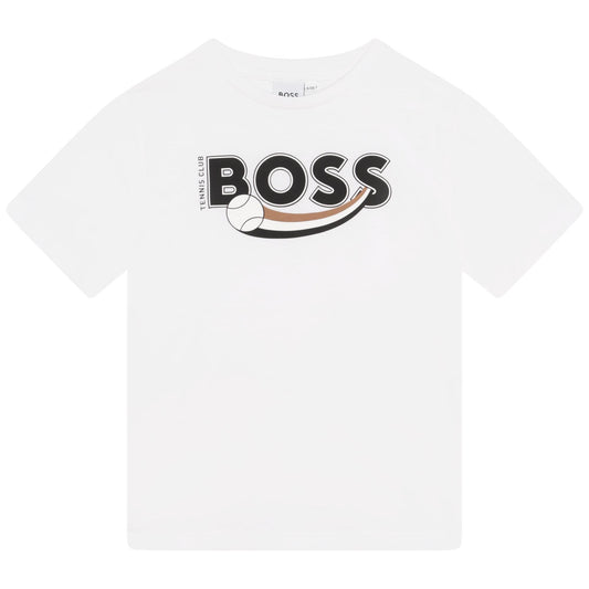男童白色Logo棉T恤