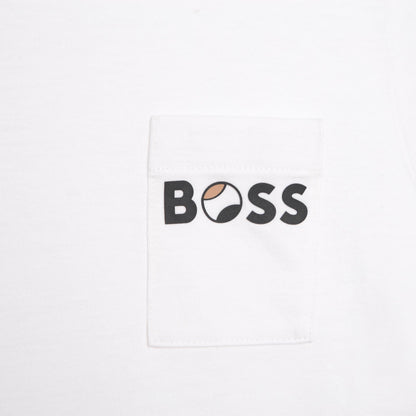 男童白色Logo棉T恤