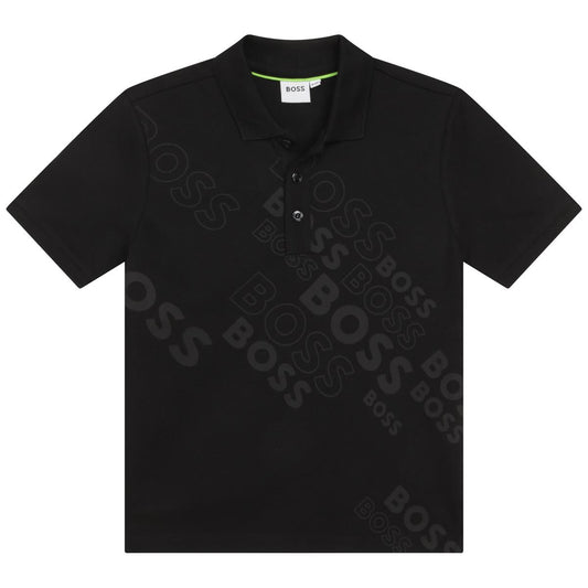 男童黑色Logo Polo衫