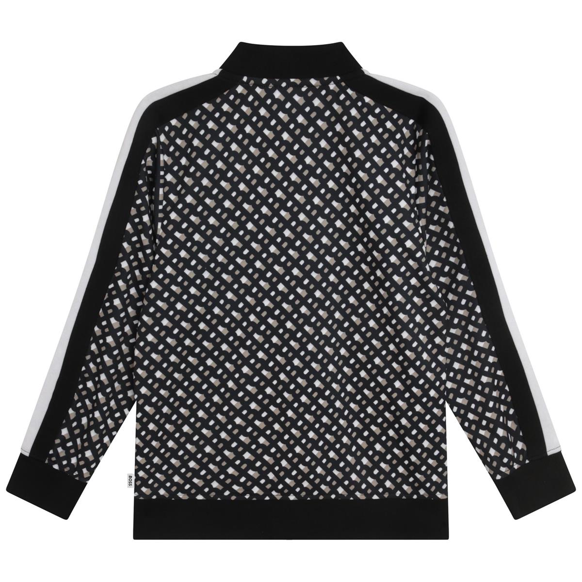 女童黑色Logo拉链上衣