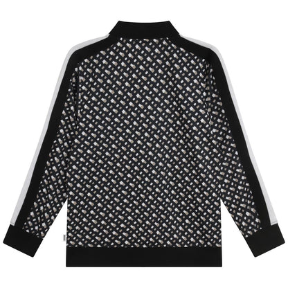 女童黑色Logo拉链上衣