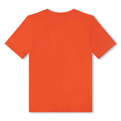 男童橙色Logo棉T恤