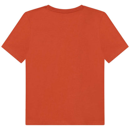男童橙色Logo棉T恤