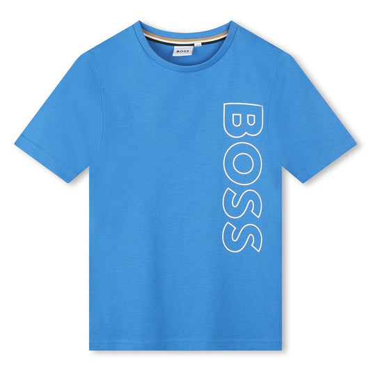 男童蓝色Logo棉T恤