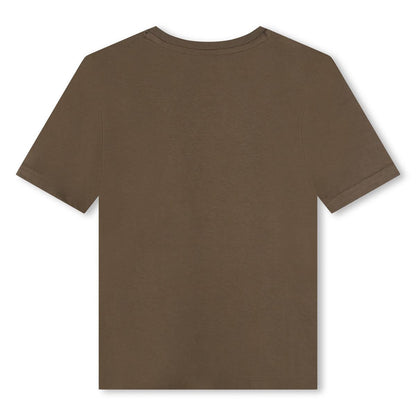男童棕色Logo棉T恤