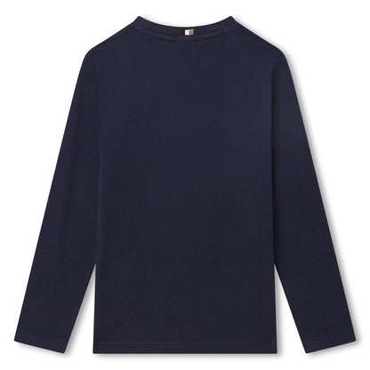 男童蓝色Logo棉T恤