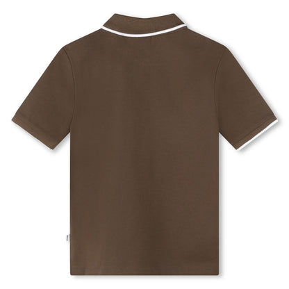 男童深绿色棉Polo衫