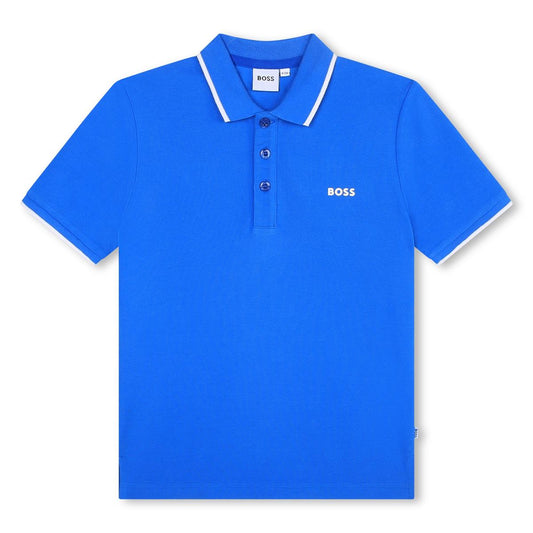 男童蓝色棉Polo衫