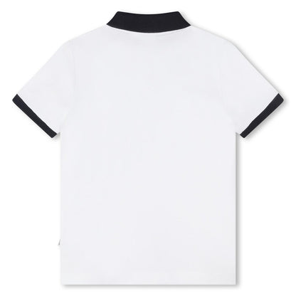 男童白色棉Polo衫